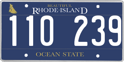 RI license plate 110239