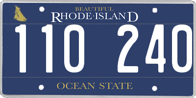 RI license plate 110240