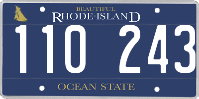 RI license plate 110243
