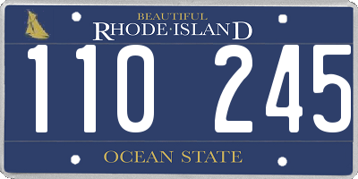 RI license plate 110245