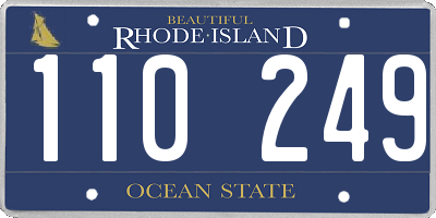 RI license plate 110249