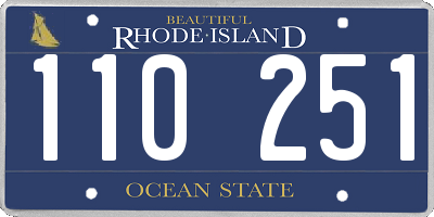 RI license plate 110251