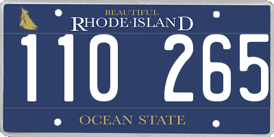 RI license plate 110265