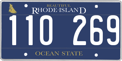 RI license plate 110269