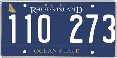 RI license plate 110273