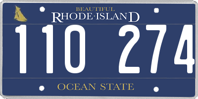 RI license plate 110274