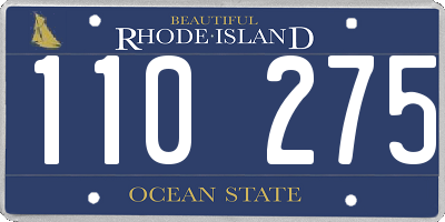 RI license plate 110275