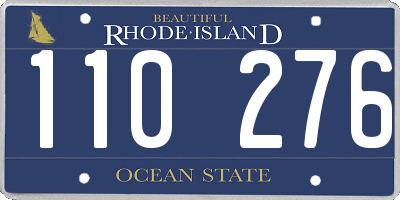 RI license plate 110276