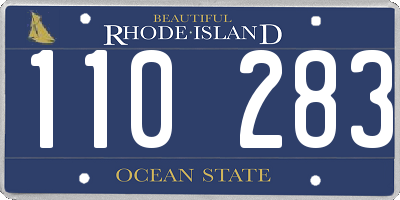 RI license plate 110283