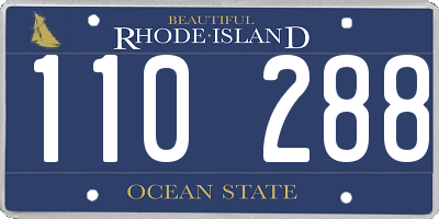 RI license plate 110288