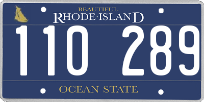 RI license plate 110289