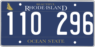 RI license plate 110296