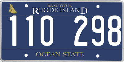 RI license plate 110298
