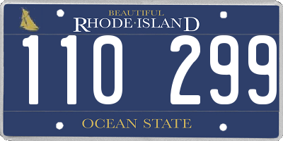 RI license plate 110299