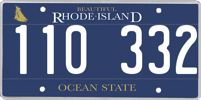 RI license plate 110332