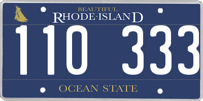 RI license plate 110333