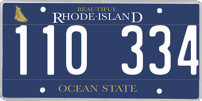 RI license plate 110334