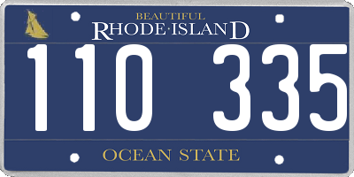 RI license plate 110335