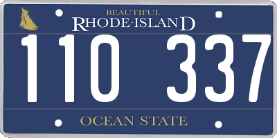 RI license plate 110337