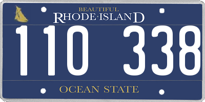 RI license plate 110338