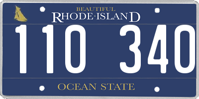 RI license plate 110340