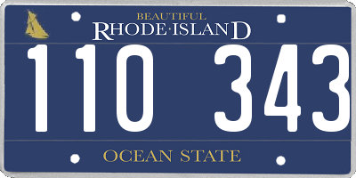 RI license plate 110343