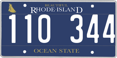 RI license plate 110344
