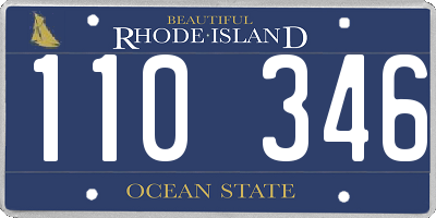 RI license plate 110346