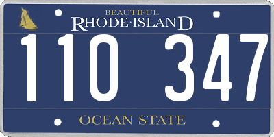 RI license plate 110347