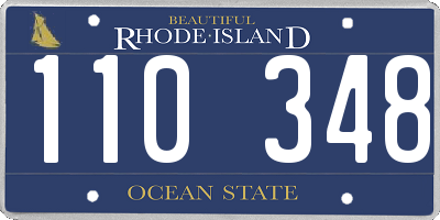 RI license plate 110348