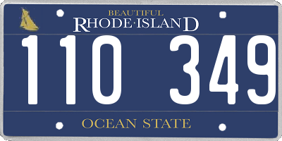 RI license plate 110349