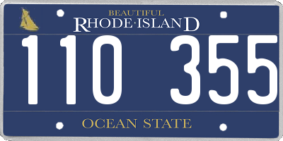 RI license plate 110355