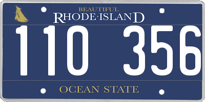 RI license plate 110356