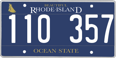 RI license plate 110357