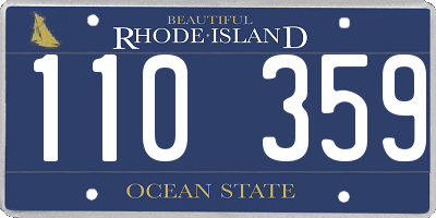 RI license plate 110359