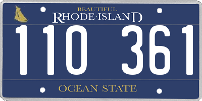 RI license plate 110361