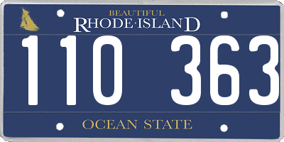 RI license plate 110363