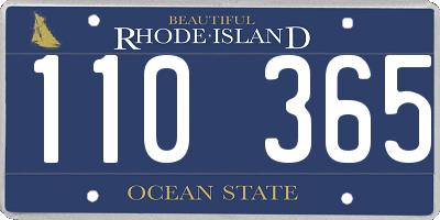 RI license plate 110365