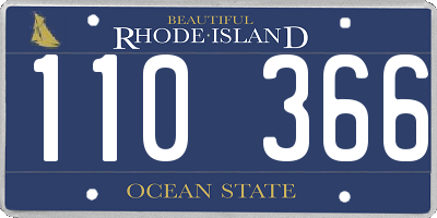 RI license plate 110366