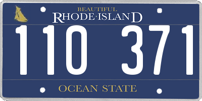 RI license plate 110371