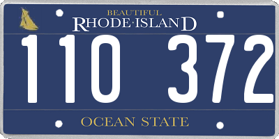 RI license plate 110372