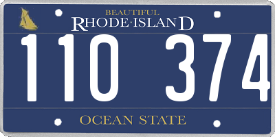 RI license plate 110374