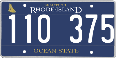 RI license plate 110375