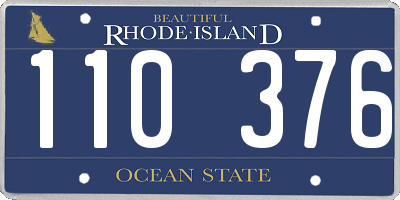 RI license plate 110376