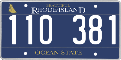 RI license plate 110381