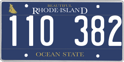 RI license plate 110382