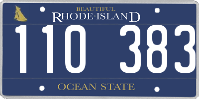 RI license plate 110383