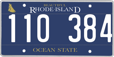 RI license plate 110384