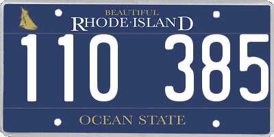 RI license plate 110385