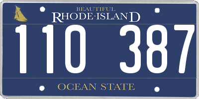 RI license plate 110387
